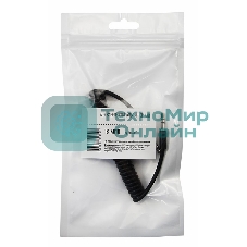 Аудиокабель AUX Rexant 3.5 мм шнур спираль 1 м черный