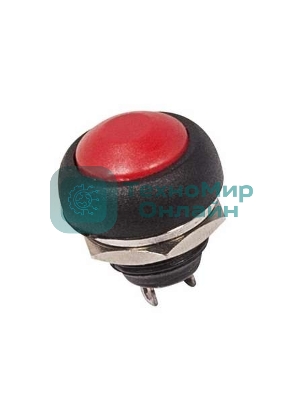 Выключатель-кнопка Rexant 250V 1А (2с) OFF-(ON) Б/Фикс красный Micro