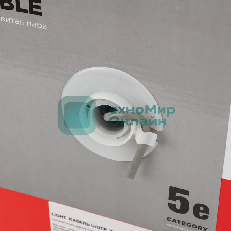 Кабель витая пара Rexant LIGHT U/UTP, cat.5e, ZH нг(А)-HF, 4PR, 24AWG, внутренний, серый, 305 м