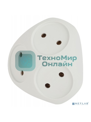 Разветвитель ЭРА 3-м SPx-3-W без заземл. 10А бел.