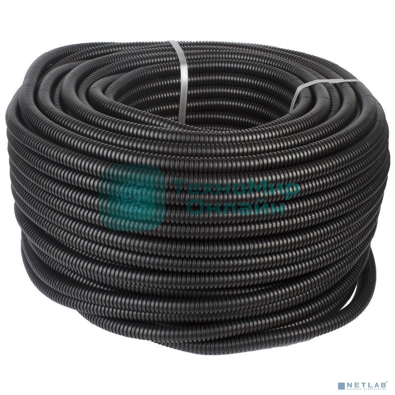 Труба ПНД EKF tpnd-20-t гибкая гофр. d 20 мм, тяжелая с протяжкой, 100 м,  черный (бухта 100 м)