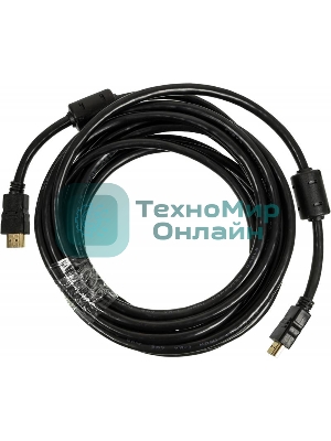 Кабель аудио-видео Ningbo HDMI-5M-MG HDMI (m)/HDMI (m) 5м. феррит.кольца позолоченные контакты черный