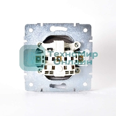 Механизм розетки 1-м СП Karina 16А IP20 без заземл. термопласт черный бархат LEZARD 707-4288-121B