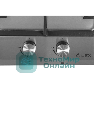 Газовая варочная панель LEX GVS 321 Inox 4000Вт 2 комфорки нерж.сталь