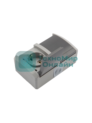 Блок из 2 розеток горизонтальный Kranz INDUSTRIAL открытой установки с заземлением, керамика, IP54 серый