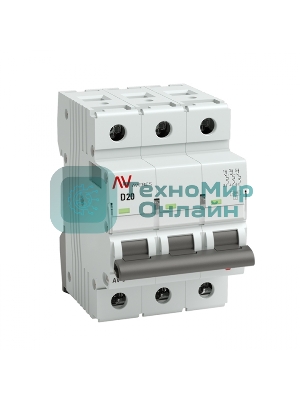 Выключатель автоматический Averes AV-6 (D) 3P 20А 6kA