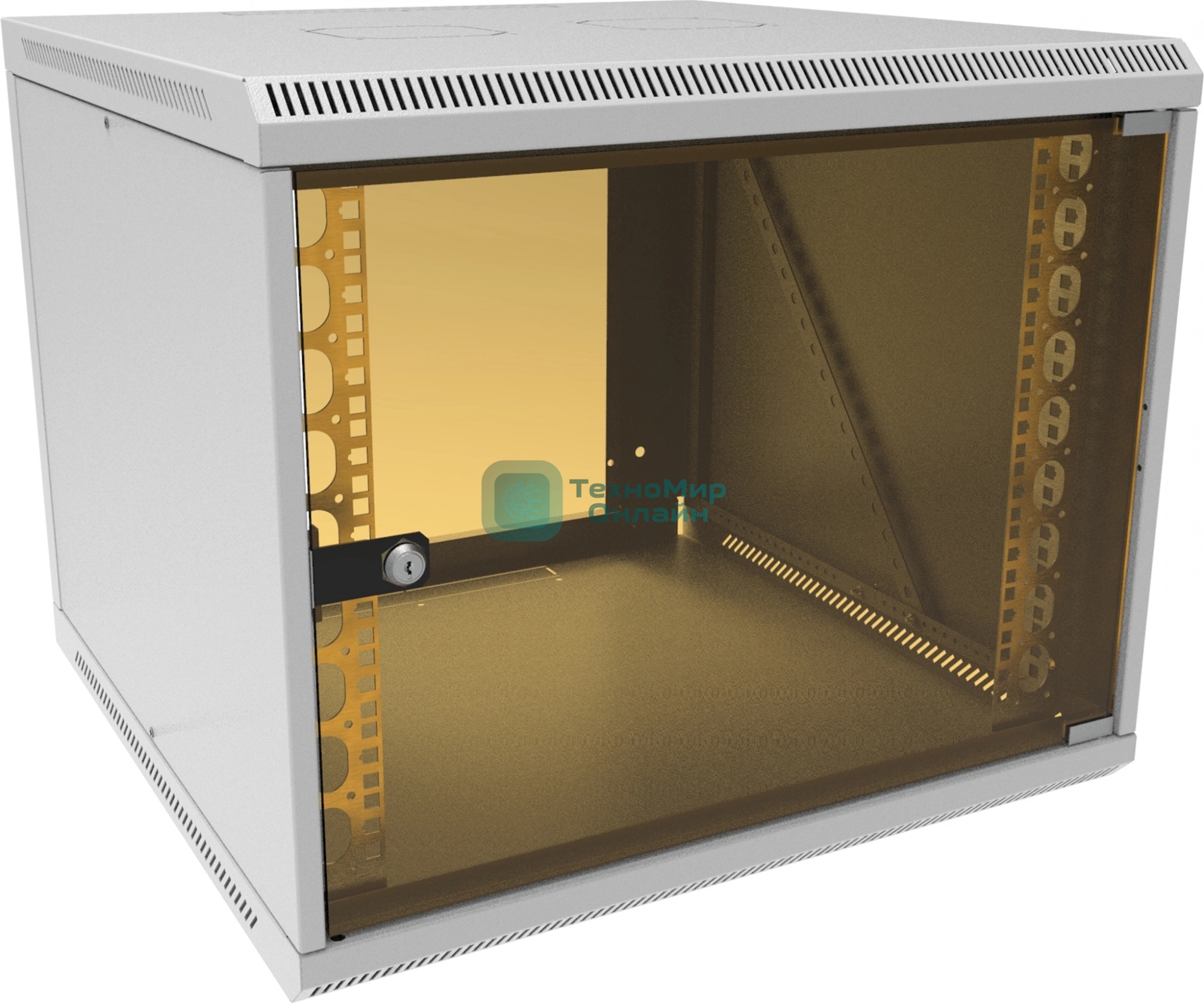 Шкаф коммутационный Suprlan (05-1096) настенный 12U 600x600 мм пер. дв. стекл направл. под закл. гайки 70 кг RAL 7035 535 мм 22.69 кг 500 мм