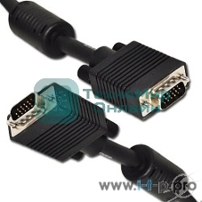 Кабель Gembird/Cablexpert VGA Premium, 15M/15M, 10м, черный, тройной экран, феррит.кольца