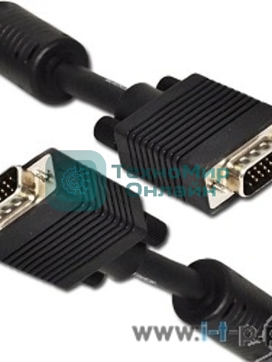 Кабель Gembird/Cablexpert VGA Premium, 15M/15M, 10м, черный, тройной экран, феррит.кольца