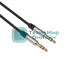 Аудиокабель AUX Rexant 3.5 мм шнур плоский 1 м черный
