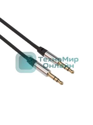 Аудиокабель AUX Rexant 3.5 мм шнур плоский 1 м черный