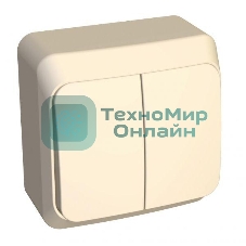 Выключатель 2-кл. ОП Этюд 10А IP20 с индик. крем. SchE BA10-006K