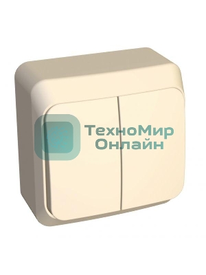 Выключатель 2-кл. ОП Этюд 10А IP20 с индик. крем. SchE BA10-006K