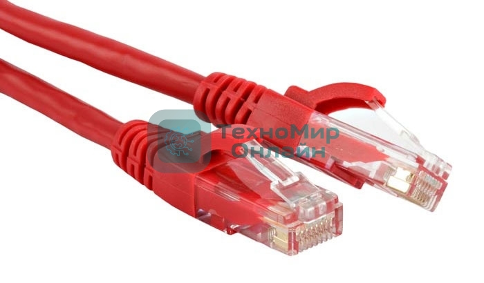 Патч-корд LANMASTER UTP TWT-45-45-0.5-RD вилка RJ-45-вилка RJ-45 cat.5е 0.5м красный ПВХ (уп.:1шт)