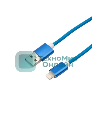 Кабель Rexant USB-Lightning 1 м, синяя нейлоновая оплетка