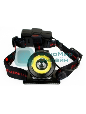 Фонарь налобный Ultraflash E1333 черный 4Вт лам.:светодиодный встроенный аккумулятор (13905)