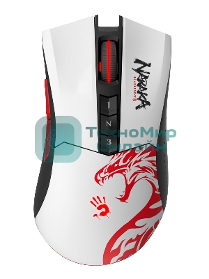 Мышь беспроводная A4Tech Bloody R90 Plus Naraka белый, 5000 dpi, радиоканал, USB, кнопки - 8