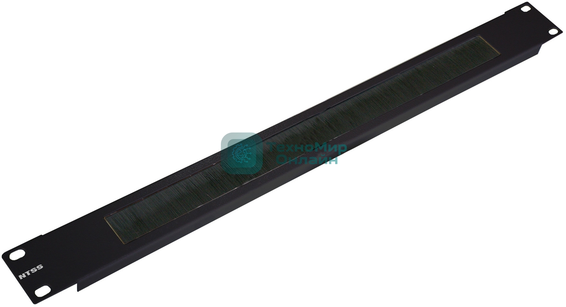 Кабельный органайзер Горизонтальный NTSS NTSS-BO-1U-BL односторонний щетки 1U шир.:19