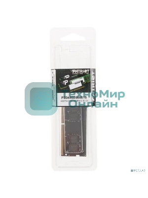 Оперативная память Patriot Signature, DDR4, 4GB (1x4 GB), 2666 MHz, CL19, SO-DIMM