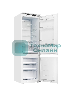 Встраиваемый холодильник Kuppersberg RBN 1760, High-Tech, объем 237 л, скользящий фасад, электронное управление, No Frost, антибактериальный пластик, звуковой сигнал при открытой дверце, перенавешиваемые двери, LED освещение, уровень шума 41 дБ, энергоэффективность А+, белый