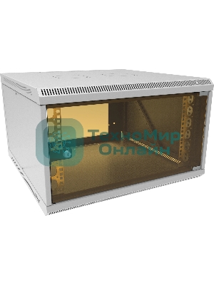 Шкаф коммутационный Suprlan (05-1066) настенный 6U 600x600 мм пер. дв. стекл направл. под закл. гайки 70 кг RAL 7035 535 мм 19.37 кг 360 мм