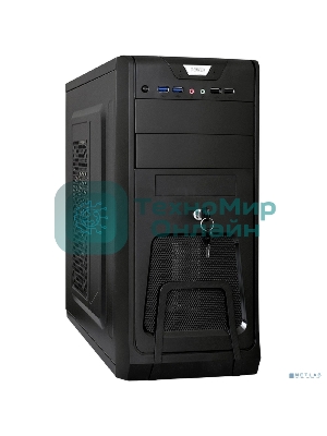 Компьютерный корпус Miditower ExeGate CP-603UB Black, ATX, (CP500W, 80мм), 2*USB+2*USB 3.0, Audio, замок блокировки кнопки питания