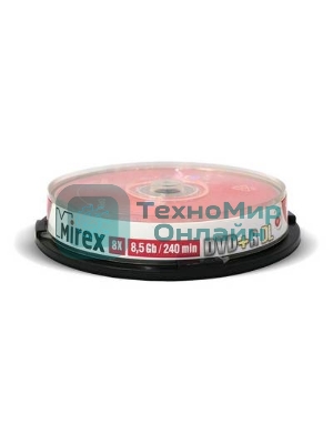 Диск DVD+R Mirex 8.5 Gb, 8x, Cake Box (10), Dual Layer (10/300)