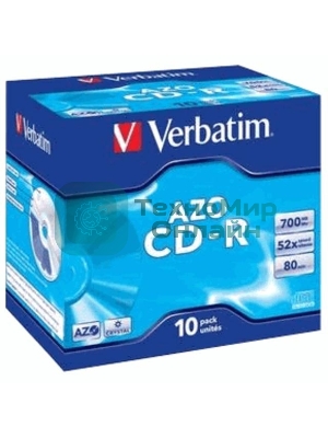 Диск CD-R Verbatim 700Mb 52x Jewel case (10шт) (43327)