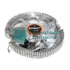 Кулер для процессора ExeGate EE90-PWM серебристый, 90 мм, алюминий, 2400 об/мин, 22 дБ, 4 pin, 75 Вт, 46 мм