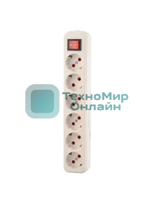 Колодка удлинителя 6-м с заземл. с выкл. Lezard 720-0600-602