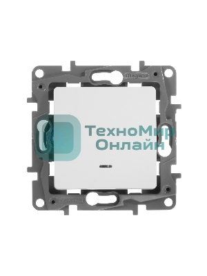 Механизм выключателя 1-кл. СП Etika 10АX с подсветкой/индикацией безвинт. зажимы бел. Legrand 672203