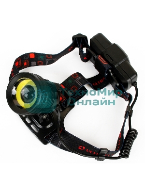 Фонарь налобный Ultraflash E1333 черный 4Вт лам.:светодиодный встроенный аккумулятор (13905)