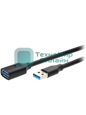 Кабель удлинительный USB3.0 Am-Af 3m Telecom черный (TUS708-3M)