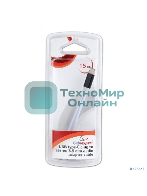 Переходник Cablexpert USB Type-C/Jack3.5 F+ Type-C F, черный, пакет (CCA-UC3.5F-02)