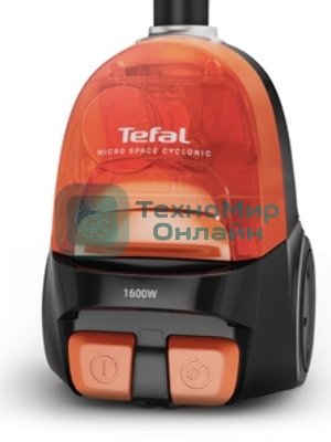 Пылесос Tefal MICRO SPACE CYCLONIC TW3235EA оранжевый/черный, 350/1600 Вт, уборка сухая, пылесборник контейнер 1 л
