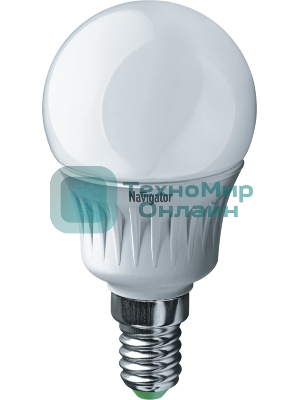 Лампа светодиодная Navigator NLL-P-G45-5-230-2.7K-E14 5Вт шар 2700К теплый белый E14 330лм 220-240В