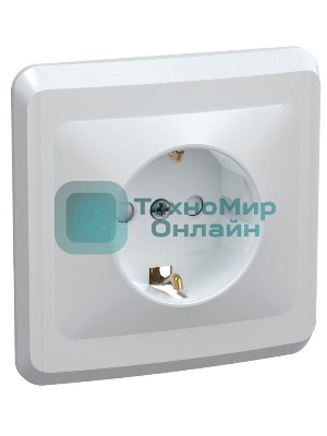 Розетка 1-м СП Вега РСш10-3-ВБ с заземл. контактом и защ. штор 16А бел. IEK ERV14-K01-16-DM