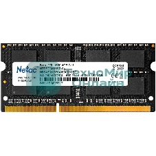 Оперативная память NETAC Basic, DDR3L, 4GB (1x4GB), 1600MHz, CL11, SO-DIMM