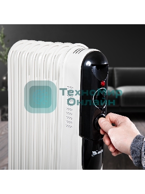Обогреватель масляный MTX OCH-1500, белый, 1500 Вт, 15 м2, термостат