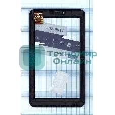 Сенсорное стекло (тачскрин) для Irbis TZ44 TZ45, черное с рамкой