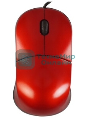 Мышь проводная Qumo Simple Office M92 красный, 1000 dpi, USB, кнопки - 3