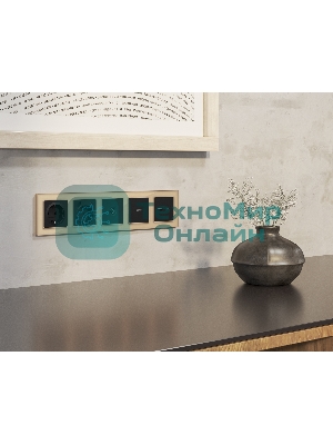 Комплект механизма розетки HDMI 2.0 ALFA Черный матовый 40V/500mA 2.0GHz 5-18Gbit/s QUANT (AP8140, VM222) MA814010