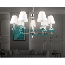 Люстра Ambrella light LH71003/7 BN/WH никель/белый E14*7 max 40W D820*1130