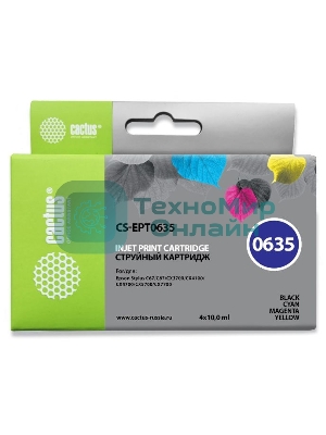 Картридж струйный Cactus CS-EPT0635 многоцветный (40 мл) для Epson Stylus C67/C87/CX3700/CX4100/CX4700