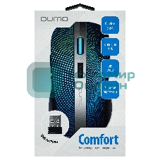 Мышь беспроводная Qumo Comfort M18 черный, 2400 dpi, радиоканал, USB, кнопки - 6