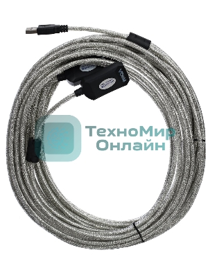 Кабель VCOM VUS7049-15M Кабель-адаптер USB2.0-repeater, удлинительный активный Am-->Af 15м