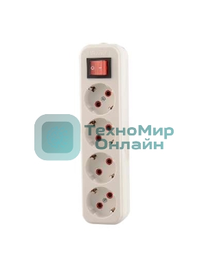 Колодка удлинителя 4-м с заземл. с выкл. Lezard 720-0400-402