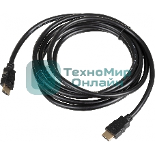 Кабель соединительный аудио-видео HDMI (m)/HDMI (m) 3м. феррит.кольца позолоченные контакты черный (NO NAME)