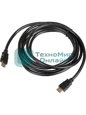 Кабель соединительный аудио-видео HDMI (m)/HDMI (m) 3м. феррит.кольца позолоченные контакты черный (NO NAME)