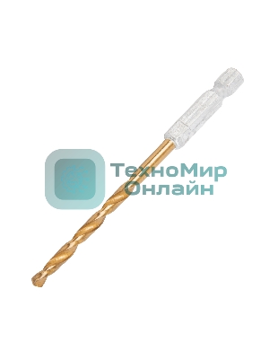 Сверло по металлу Matrix, 4 мм, HSS, нитридтитановое покрытие, 6-гранный хвостовик